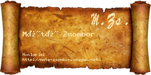 Máté Zsombor névjegykártya